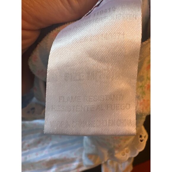 Lanz Nightgown Floral Striped Pattern Lace Trim Long Sleeve Girls Size M (7/8) - Picture 4 of 6